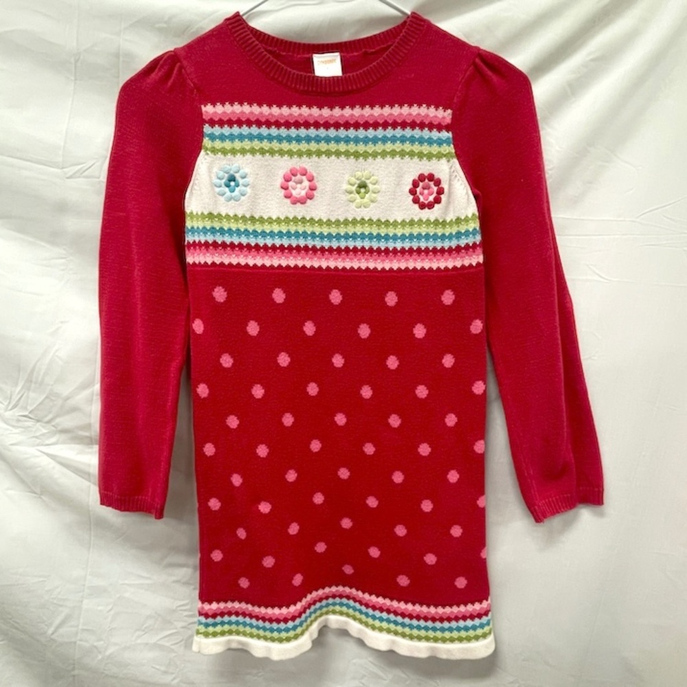 Gymboree Red Sweater Dress Long Sleeve‎ Girls Size 7